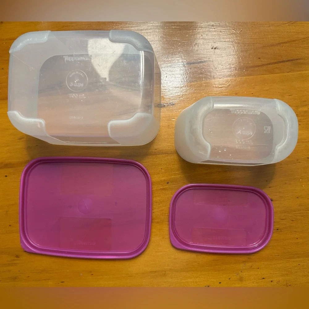 12-Piece Vintage Tupperware Includes Variety Purple & Pink Container & Lid Sets